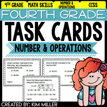 Preview of 4th Grade Math Review Number & Operations | 4th Grade Math Test Prep Activities