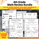 4th Grade Math Review Packet, Common Core Math Mega Bundle, Test Prep