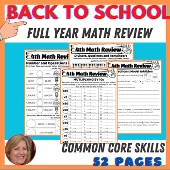 Preview of 5th grade Back to school Math Review - First day of school activities