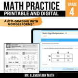 4th Grade Math Review Packets - Printable and Digital