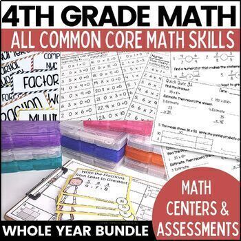 Preview of 4th Grade Math Review & Quizzes - Print & Digital Resources 50% OFF
