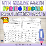 4th Grade Spring Math Riddles Part 2 Math Practice