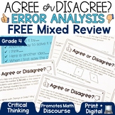 4th Grade Math Review Stations FREE