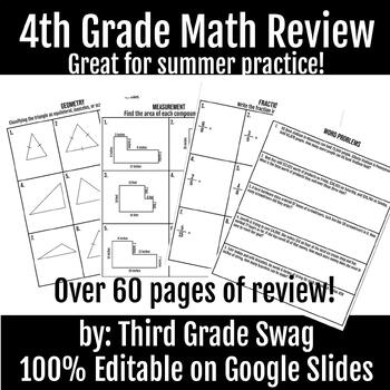 Preview of 4th Grade Math Review | Summer Review