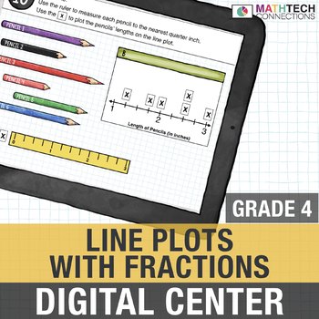 Preview of 4th Grade Math Review Test Prep | Line Plots with Fractions Review 4.MD.4