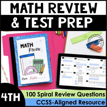 Preview of 4th Grade Math Review & Test Prep | Spiral Math Review