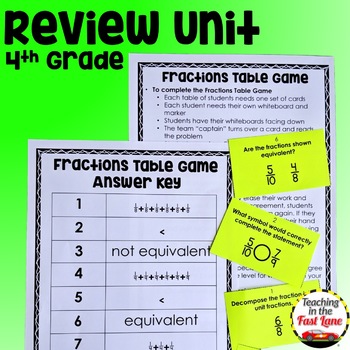 Preview of 4th Grade Math Review Unit with Lesson Plans