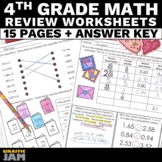 4th Grade Valentine's Day Math Review Packet of Valentine'