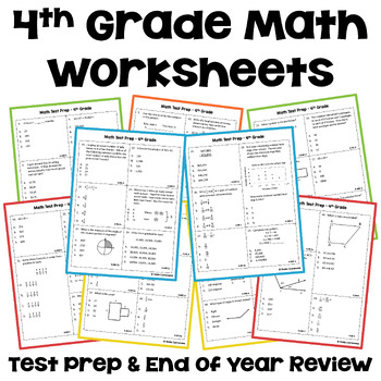 Preview of End of Year Review - 4th Grade Math Worksheets