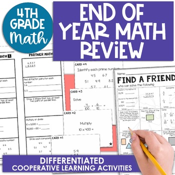 Preview of Last Week or Last Day of School Activities 4th Grade End of Year Math Review