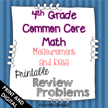 Preview of 4th Grade Math Review or Homework Problems Measurement and Data MD