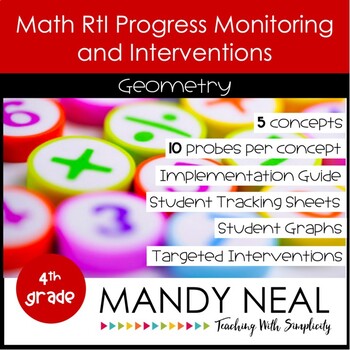 Preview of 4th Grade Math RtI Assessments & Intervention Binder Geometry Bundle