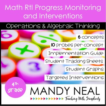 Preview of 4th Grade Math RtI Assessments & Intervention Binder for OA Bundle