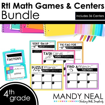Preview of 4th Grade Math RtI Intervention Games and Centers