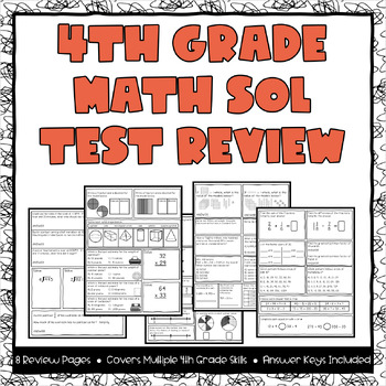 Preview of 4th Grade Math SOL Review Pages - Set #2