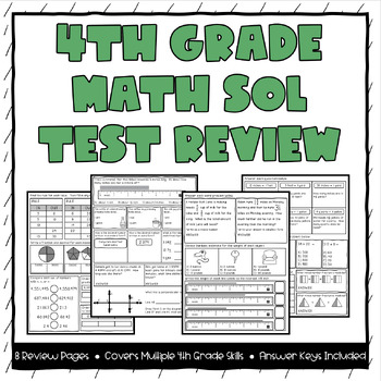 Preview of 4th Grade Math SOL Review Pages - Set #5