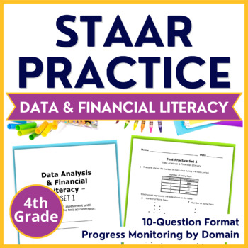 Preview of 4th Grade Math STAAR Practice Data & Financial Literacy - TEKS Assessments