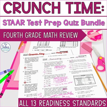 Preview of 4th Grade Math Test Prep Assessments Quizzes Daily Review TEKS Texas CC