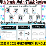 4th Grade Math STAAR Test Review Digital Game BUNDLE