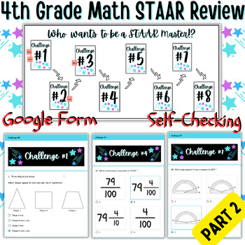 Preview of 4th Grade Math STAAR Test Review Digital Game Part 2