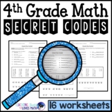 Math Secret Code Puzzle Worksheets 4th Grade Common Core