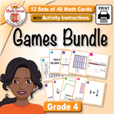 4th Grade Math Sense 12 Card Sets for Games Bundle | SPED 