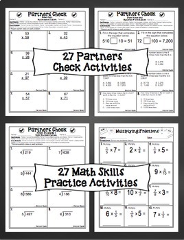 4th Grade Math Skills Print and Go Bundle by Math Mojo | TpT