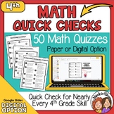 4th Grade Math Skills Quick Checks with digital option Dis