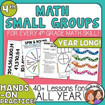 Preview of 4th Grade Math Small Groups To Last ALL Year - Place Value, Fractions, and more