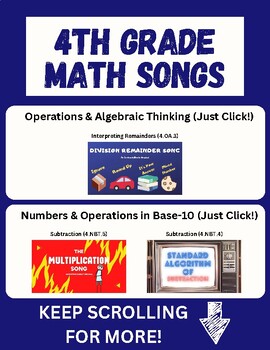 Preview of 4th Grade Math Song Videos (Free!)