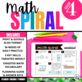 4th Grade Math Spiral Review 36 Weeks of Digital Homework 