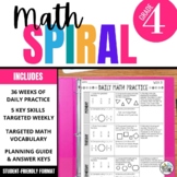 4th Grade Math Spiral Review: Daily Math Activities for Wa