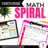 4th Grade Math Spiral Review PRINT & DIGITAL | Semester 1