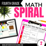 4th Grade Math Spiral Review PRINT & DIGITAL | Semester 2
