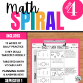 4th Grade Math Spiral Review: 18 Weeks of Printable Practi
