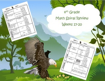 Preview of 4th Grade Math Spiral Review Bundle (Common Core aligned) Weeks 1-36 - SAVE $7