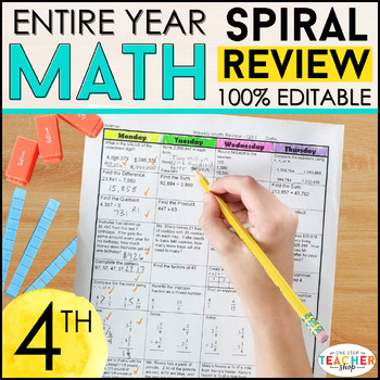 Preview of 4th Grade Math Spiral Review - Morning Work, Math Homework, or Warm Ups BUNDLE