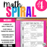 4th Grade Math Spiral Review: Free Daily Practice Activiti