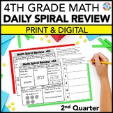 4th Grade Daily Math Spiral Review Packet Morning Work, Ho
