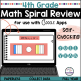 4th Grade Math Self-Grading Spiral Review