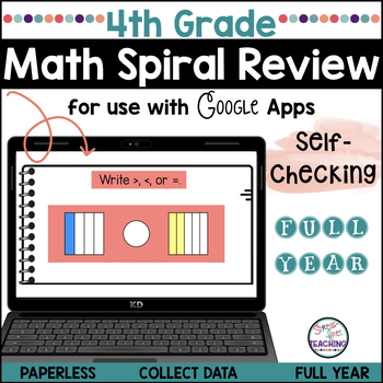 Preview of 4th Grade Math Self-Grading Spiral Review