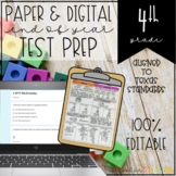 4th Grade Math STAAR Test Prep Printable and Digital