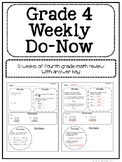 4th Grade Math Spiral Weekly Do-Now {with Answers} | No Pr