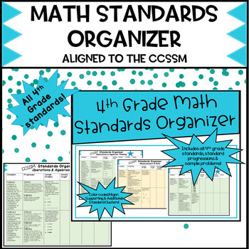 Preview of 4th Grade Math Standards Organizer | CCSSM