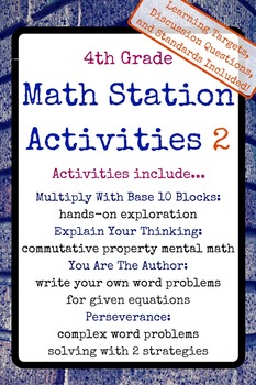 Preview of 4th Grade Math Stations 2