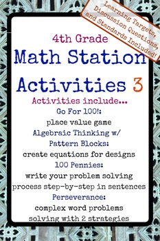 Preview of 4th Grade Math Stations 3
