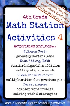 Preview of 4th Grade Math Stations 4