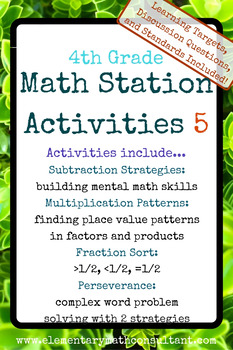 Preview of 4th Grade Math Centers/ Math Stations 5