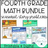 4th Grade Math Story Problem BUNDLE | Seasonal Fourth Grad