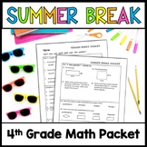 4th Grade Math Summer Break Packet, Test Prep Packet, End-